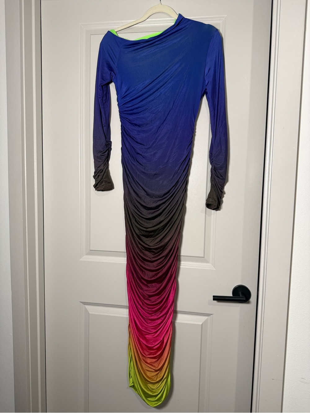BRUCE GLEN CHOCOLATE RASPBERRY RUCHED MAXI DRESS - Picture 3 of 4